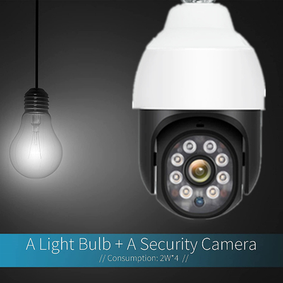 360程度E27 LEDランプPTZ IPのカメラ フル カラー1080P WiFiの電球のカメラ