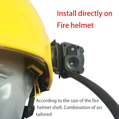 ヘルメットがビデオ・カメラIP66 10を取付けた消防士は目に見えるOSのアンドロイド8.1をメーターで計る