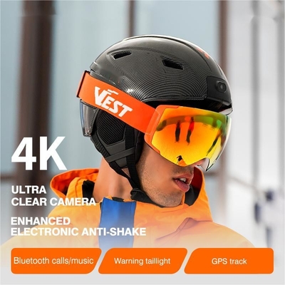 4K 高画質 スキーヘルメットカメラ 震え防止 ブルートゥースノイズ削減コール