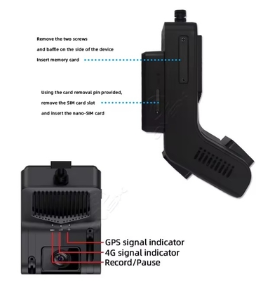 定義 4G WiFi GPS ナイトビジョン ダッシュカメラ ループ記録と駐車モニター