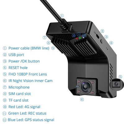 ソスアプリ制御 4GダッシュカメラとGPS ADAS/DSM/BSD/PCW 4GモバイルDVR