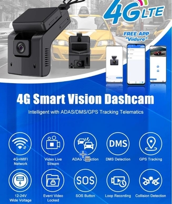 ソスアプリ制御 4GダッシュカメラとGPS ADAS/DSM/BSD/PCW 4GモバイルDVR