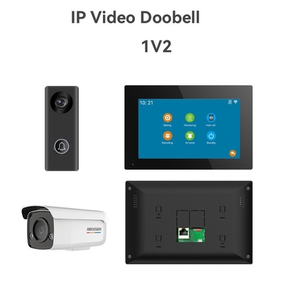 全黒のWIFIビデオドアベル 166°広視角SDカード記録と動き検出