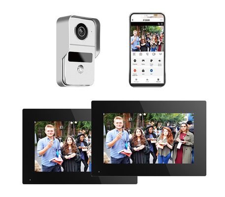 全黒のWIFIビデオドアベル 166°広視角SDカード記録と動き検出