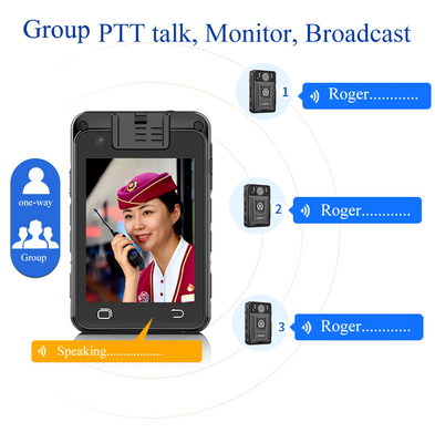 4G LTE AI顔認識ボディカメラ 人間カメラ SOSアラーム 2 Way Talk