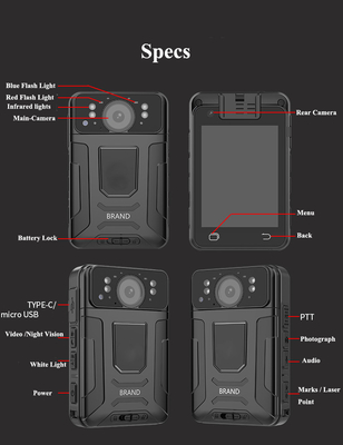 4G 防水 IP67 格付け 警察用カメラ GPS追跡 1080p ミニカメラ