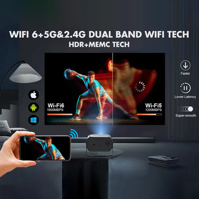 BT5.0 複数の角度調整キーストーン修正とLED光源ディスプレイチップ付きのBluetoothミニポータブルプロジェクター