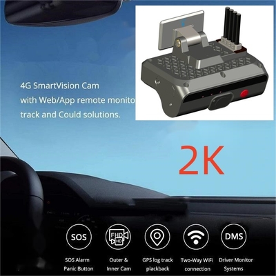 2K HD 4チャネルAIダッシュカメラ ADAS DSM 4G SOS GPS付きの車両DVRブラックボックス