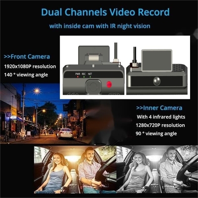 2K HD 4チャネルAIダッシュカメラ ADAS DSM 4G SOS GPS付きの車両DVRブラックボックス