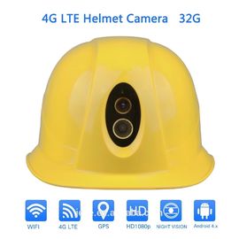 IP67 1080P実時間データ アップロードの防水身につけられる4G安全ヘルメットのカメラ