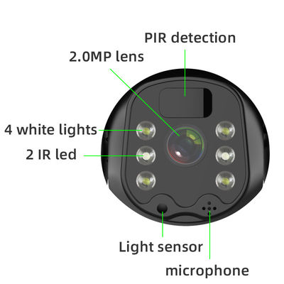 屋外の通話装置4W 18650電池PTZ WIFIのカメラ2MP