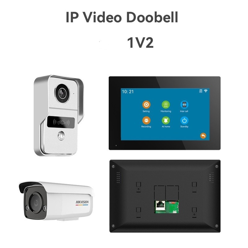 全黒のWIFIビデオドアベル 166°広視角SDカード記録と動き検出