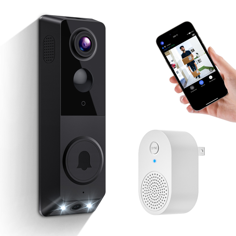 IRナイトビジョン 双カメラドアベルをサポート 2 方向音声通信とAI 人間の認識 光敏感