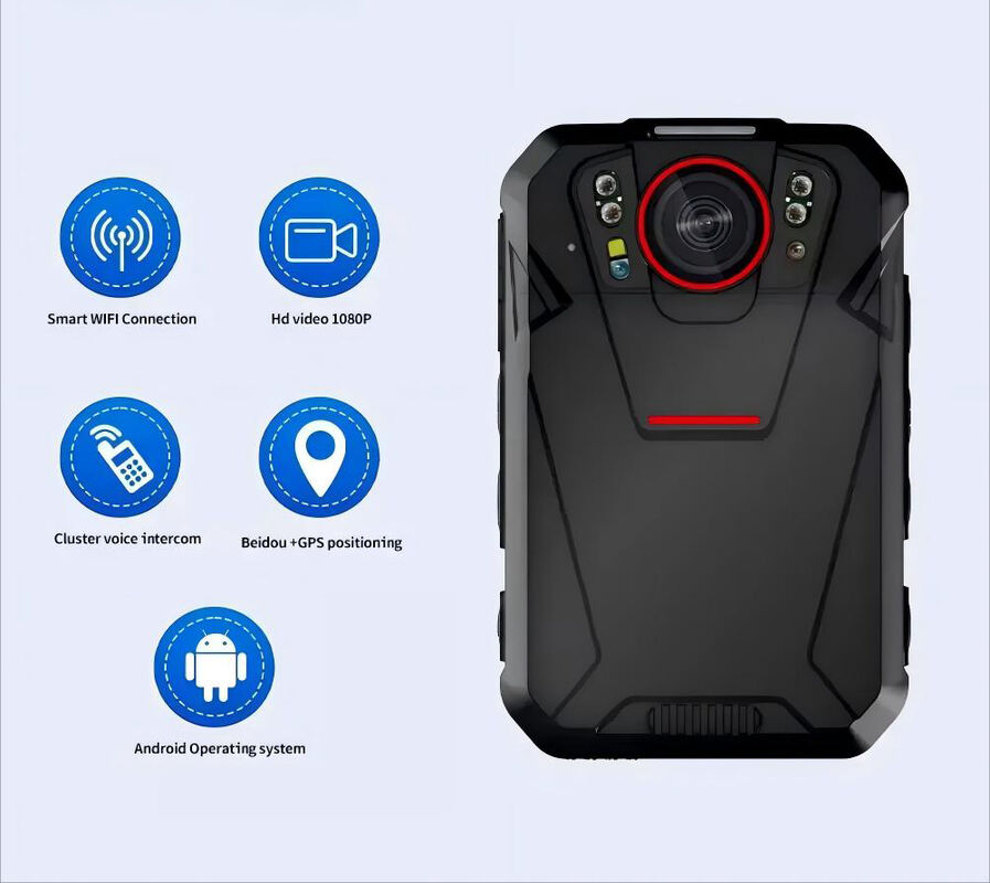 4G Wifi ボディカム Android システム 2.4 インチ タッチ スクリーン ONVIF RSTP