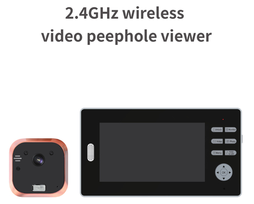 2.4GHz WIFIのビデオ ドアベル7inchの高さの定義LCDふし穴のビデオ ドアベル